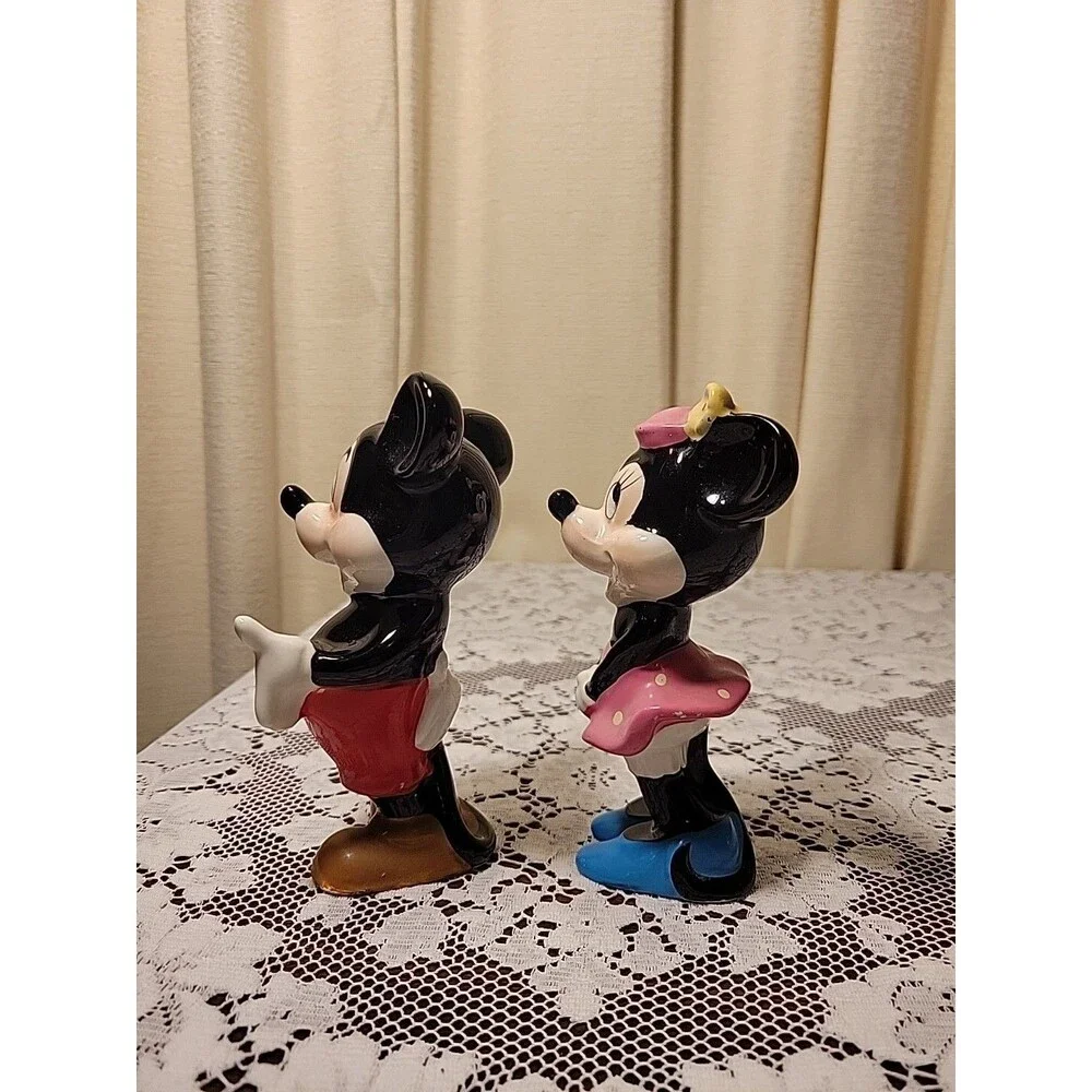 Vintage Disney Japan Mickey & Minnie Ceramic Figurines~6 Inch